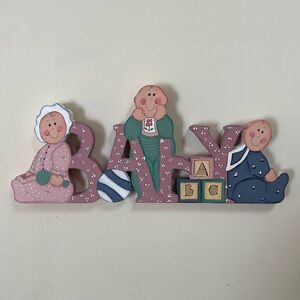 Cute Wooden Baby Sign Decor